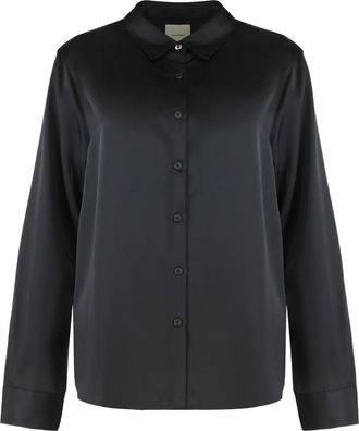 Calvin Klein Camicia in raso a maniche lunghe - Nero