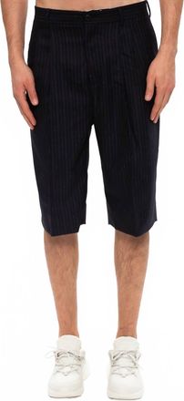 Ferragamo Mens Pinstriped Shorts In Navy