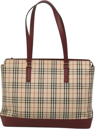 Burberry Pre-owned Tote Bags, female, Beige, Size: ONE SIZE Pre-owned Vintage Check Tote Bag