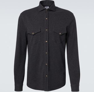 Brunello Cucinelli Giacca camicia in cotone