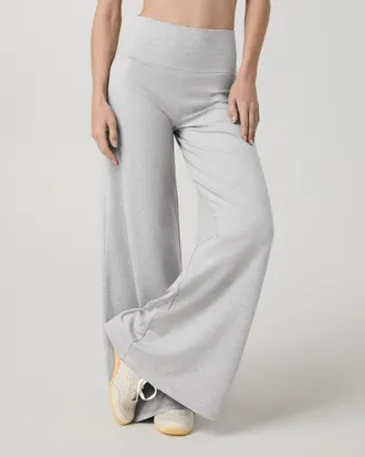 Vuori Clothing Halo Easy Wideleg Pants - Long | Pale Grey Heather | XS, Size Extra Small