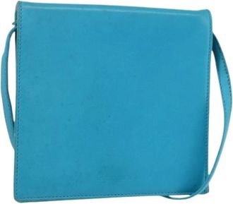Celine Pre-owned Vintage Leren Crossbodytas - Dames - Vintage Schoudertas - Blauw - ONE Size - Leer - Vintage