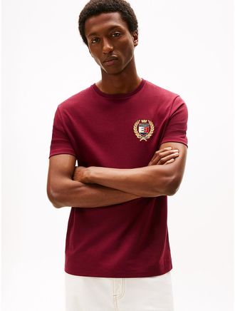 Tommy Hilfiger Mens Laurel Leaf Cotton Interlock T-Shirt - Red - XS