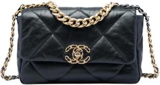 Chanel Pre-owned 19 Flap Bag - Dames - Vintage Schoudertas - Zwart - ONE Size - Leer - Vintage