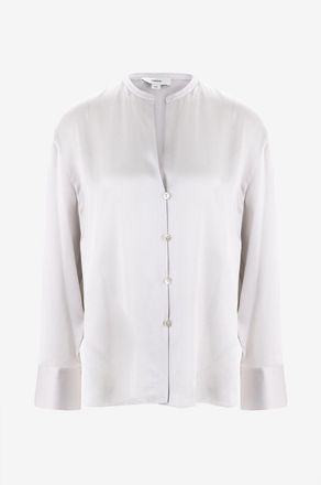 Vince Bluse aus Seide Band Collar