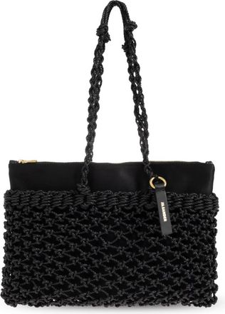 Jil Sander Tangle Bag - Dames - Schoudertassen - Zwart - ONE Size - Katoen - Tassen