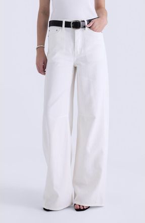 Pistola Denim Sydney High Waist Wide Leg Jeans in Egret at Nordstrom, Size 31