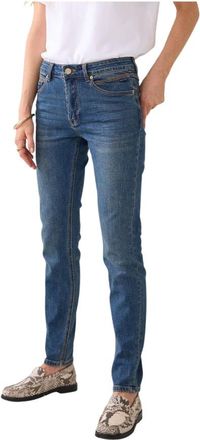 Summum Dames, Jeans, Blauw, Maat: 3XL Katoen