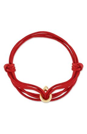 Tabayer Knotted Cord Bracelet in Yellow Gold/red at Nordstrom