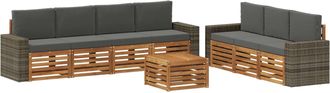 vidaXL Juegos De Sof&aacute;s 8 Uds. Madera De Acacia S&oacute;lida Vidaxl