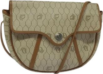 Dior Pre-owned Cross Body Bags, female, Beige, Size: ONE SIZE Pre-owned Vintage Honeycomb Shoulder Bag