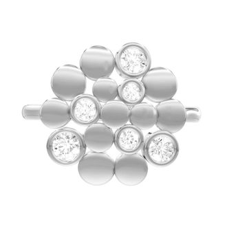 Diamond2Deal Sterling Silver 0.36 Ct Round Lab Grown Diamond Cluster Ring Size 7, VS1, E-F