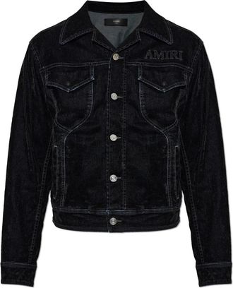 Amiri Denim Jas Met Logo - Heren - Spijkerjassen - Zwart - XL - Denim - Jassen