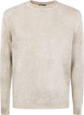 Avant Toi Hand Painted Brushed Linen Round Neck Pullover