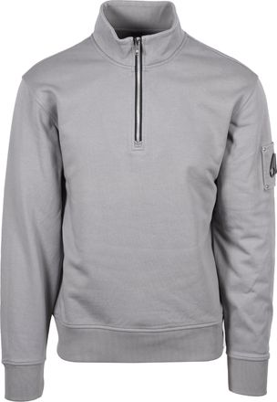 Moose Knuckles Mens HARTSFIELD HALF ZIP INDUSTRY - Grey Cotton - Size X-Large