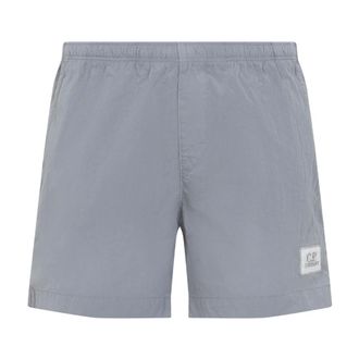C.P. Company Beachwear, male, Gray, Size: XL Grey Swim Shorts for Men
