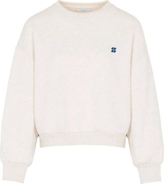 By-Bar Amsterdam Hoodies & sweatvesten, Dames, Beige, XL, Katoen, Bibi Logo Sweater