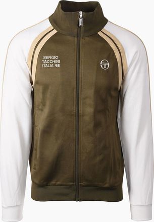 Sergio Tacchini Mens SERGIO TACCHINI GHIBLI DAVIS TRACK TOP DARK OLIVE/GARDENIA/MOJAVE DES - Tan - Size: 38