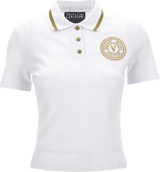 Versace Jeans Couture Witte Polo Shirt - Dames - Polos - Wit - 2XS - Tops