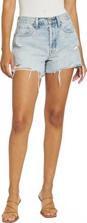 Pistola Denim Nova High Rise Cut Off Distressed Short In Moonlight