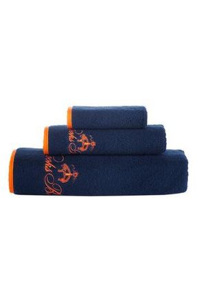 Brooks Brothers Three-Piece Contrast Frame Cotton Towel Set in Navy at Nordstrom Rack, Size 3 Piece Set