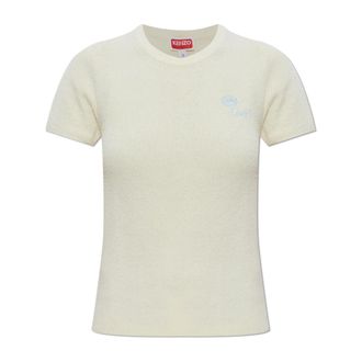Kenzo T-Shirts, female, Beige, Size: XS T-shirt with logo