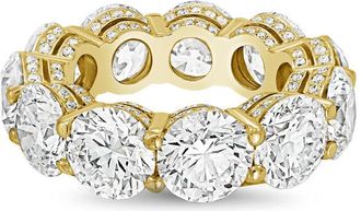 Diana M. Jewels 14kt yellow gold 8.00cts Lab-Grown Round Diamond Eternity Band with Micro Pav&eacute;