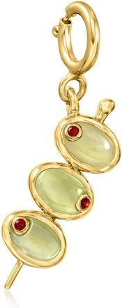 Ross-Simons Peridot Olives Charm With Garnets in 18kt Gold Over Sterling