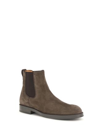 Tod's Mens Suede Chelsea Boots Testa Moro Calf Leather Bos Taurus