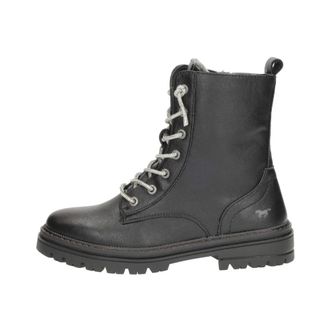 Mustang Veterschoenen Hoog - Dames - Winterlaarzen - Zwart - 39 EU - Leer - Schoenen