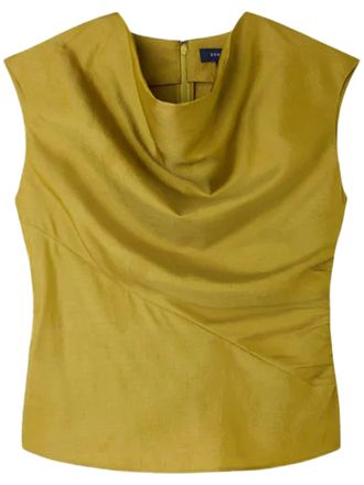 SOEUR Structured Sleeveless Top with Draped Neckline