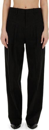 Isabel Marant Hemp and Viscose Blend Trousers - Black