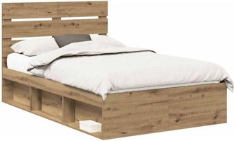 vidaXL Bed Frame Artisian Oak 120 x 190 cm Solid Pine Wood vidaXL