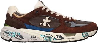 Premiata Mase 25 Logo-Detail Sneakers - Heren - Sneakers - Bruin - 40 EU - Leer - Schoenen