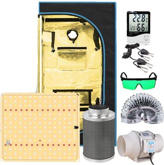 OEM Armario De Cultivo Led, Construcci&oacute;n Duradera, Luces Led Regulables, Ventiladores Centr&iacute;fugos Y Filtro De Aire De Carb&oacute;n Activado, Kit De 80x80x160 Cm