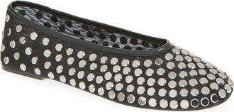 Mango Savoir Studded Mesh Flat in Black at Nordstrom, Size 7.5Us