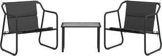 vidaXL Juego Muebles De Jard&iacute;n 3 Pzas Y Cojines Acero Gris Antracita Vidaxl