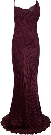 Alberta Ferretti Fitted Long Dress - Dames - Avondkleed - Bruin - S - Leer - Kleedjes