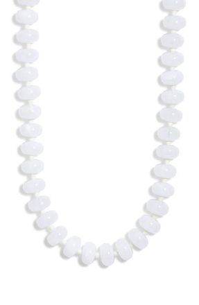 Nordstrom 12mm Beaded Necklace in White- Gold at Nordstrom
