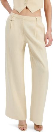 Bardot Geordy Wide Leg Linen Pants in Eggnog at Nordstrom, Size 8