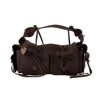Acne Studios Handbags, female, Brown, ONE SIZE, Quilted Leather Shoulder Bag - Brown