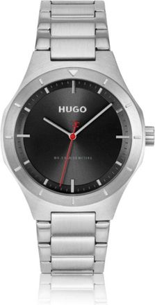 HUGO BOSS Lit black-dial watch with link bracelet
