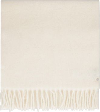 Canada Goose Womens Ivory Alpaca Scarf With Tassel Details Wool Scarfs
