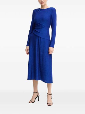 Joseph Ribkoff long-sleeve draped midi dress - Blue