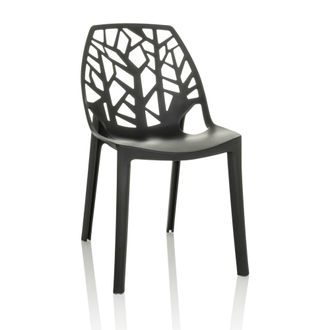 hjh OFFICE Silla de exterior pl&aacute;stico negro