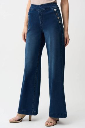 Joseph Ribkoff Pull On Wide Leg Jeans In Denim Medium Blue