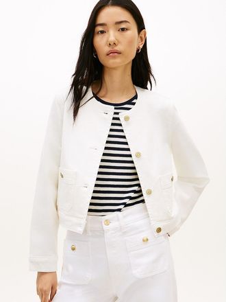 Tommy Hilfiger Womens White Denim Lady Jacket - White - 10