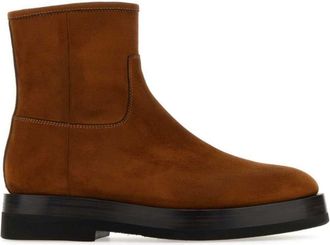 Santoni suede ankle boots - men - Calf Suede/Fabric/Rubber - 5 1/2 - Brown