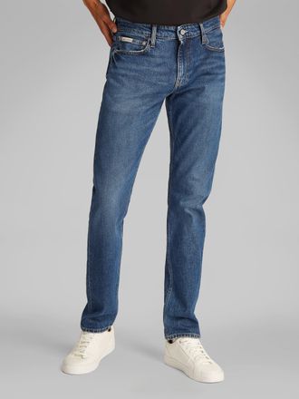 Calvin Klein Jeans Slim-fit-Jeans CALVIN KLEIN JEANS SLIM, Herren, Gr. 30, L&auml;nge 34, blau (denim medium), Denim/Jeans, Obermaterial: 99% Baumwolle, 1% Elasthan, unifarbe