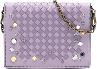 Bottega Veneta Pre-owned Clutches, female, Purple, Size: ONE SIZE Pre-owned Leather Shoulder Bag